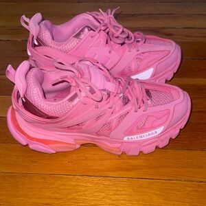 Balenciaga Pink Layered Chunky Lace-Up Sneakers